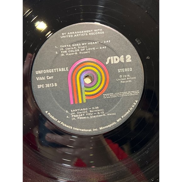 VIKKI CARR Unforgettable (1970) Stereo SUNSET LP Vinyl - Picture 5 of 9